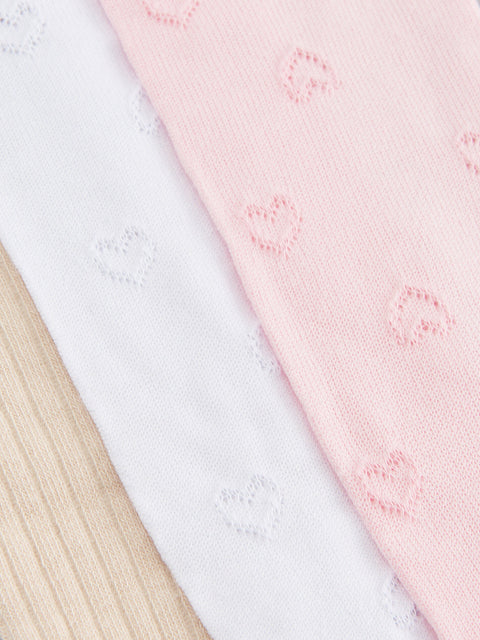 Sinsay Baby Girl's Pink/White/Beige  3 pack Tights | Sinsay in Lebanon