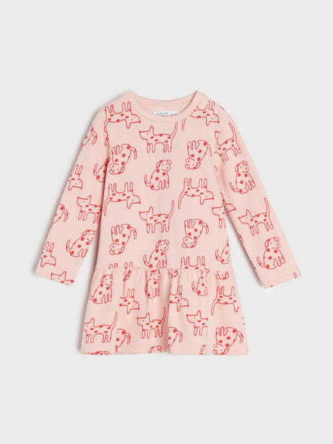 Sinsay Fox & Bunny Baby Girl's Pastel Pink Dress | Sinsay In Lebanon