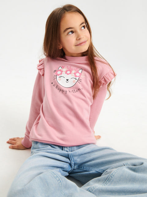 Sinsay Girl's Multicolor Cat Printed Sweatshirts Pack Of 2pcs | Sinsay In Lebanon