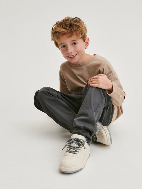 Reserved Boy's Off White Lace Up Sneakers | Reserved In Lebanon