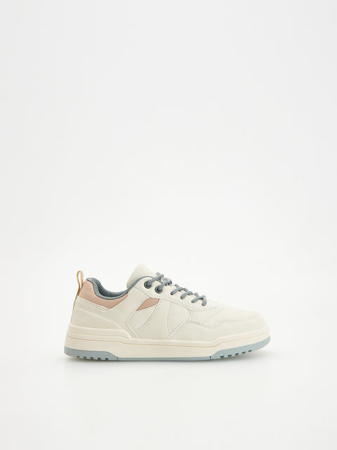 Reserved Boy's Off White Lace Up Sneakers | Reserved In Lebanon