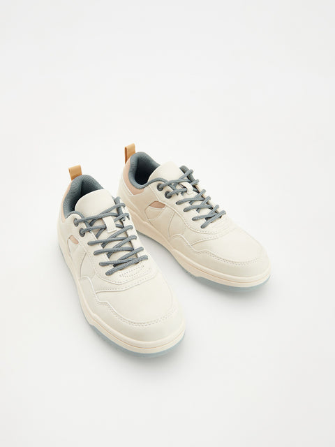 Reserved Boy's Off White Lace Up Sneakers | Reserved In Lebanon