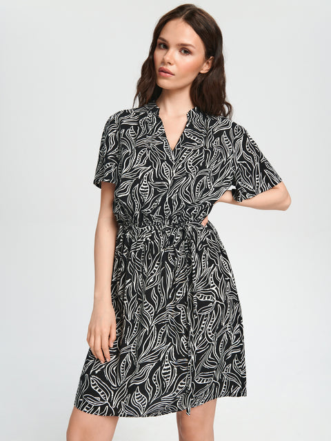 Sinsay Women's Black Patterned Mini Dress | Sinsay In Lebanon