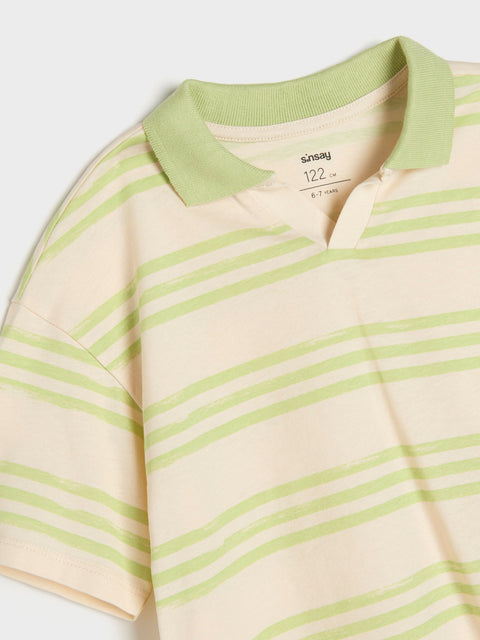 Sinsay Boy's Green/Cream Polo T-Shirt  | Sinsay in Lebanon