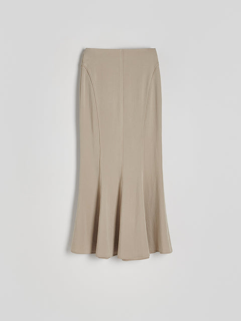 Reserved Women's Beige Lyocell Maxi Skirt | Reserved In Lebanon