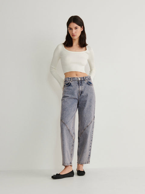 Reserved Women's Pink Washed Effect Jeans | Reserved In Lebanon