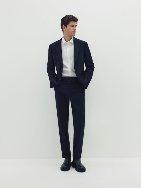 Reserved Men's Navy Regular Trousers With A Crease | Reserved In Lebanon
