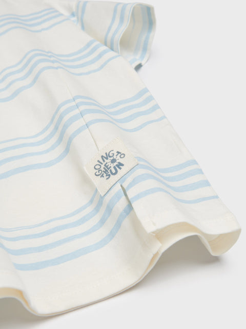 Sinsay Boy's White & Blue T-Shirt With Stripes | Sinsay In Lebanon