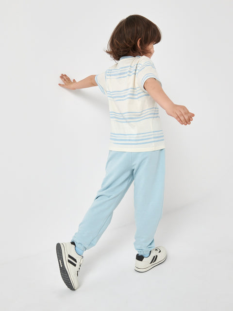 Sinsay Boy's White & Blue T-Shirt With Stripes | Sinsay In Lebanon