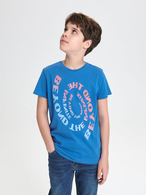 Sinsay Boy's Blue Round Neck T-Shirt With Print | Sinsay In Lebanon
