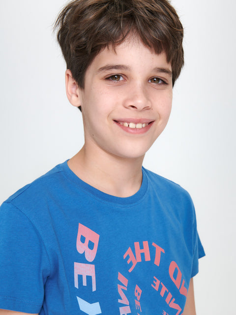 Sinsay Boy's Blue Round Neck T-Shirt With Print | Sinsay In Lebanon