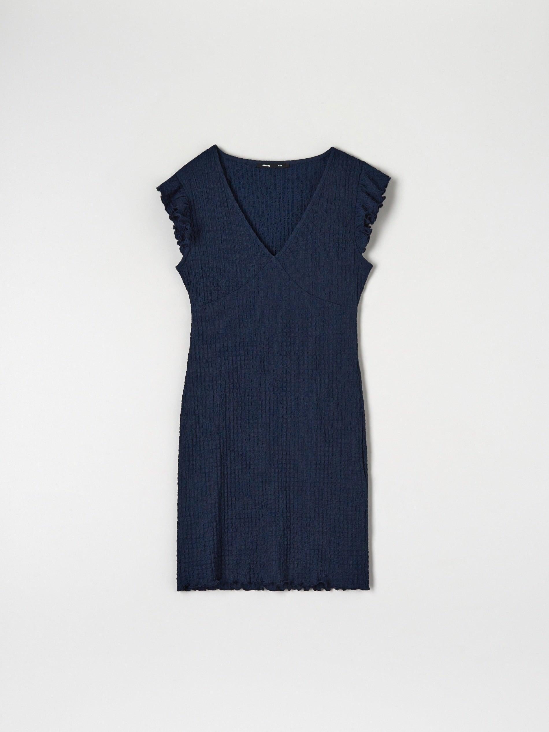Sinsay Women's Navy Mini Dress With Ruffles | Sinsay In Lebanon
