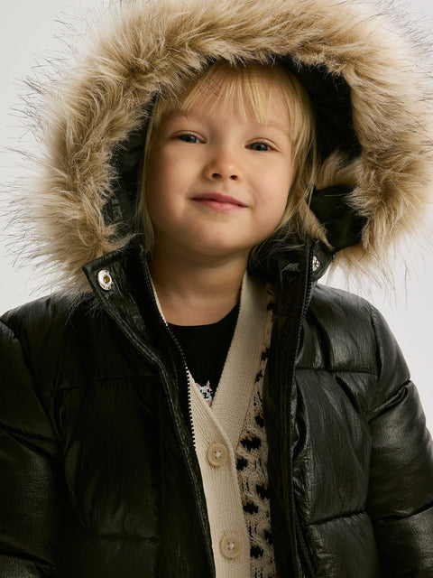 Reserved Baby Girl's Black Jacket Made Of Shiny Material  | Reserved In Lebanon