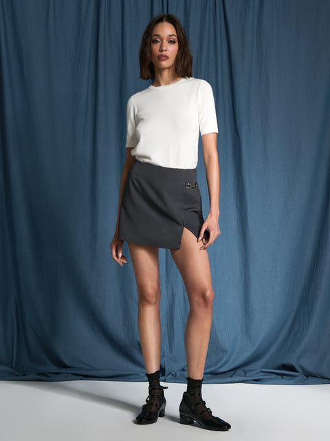 Sinsay Women's Dark Grey Skort With Buckle | Sinsay In Lebanon