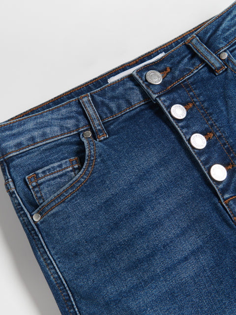 Reserved Women's Dark Blue High-Waist Slim Fit Jeans | Reserved In Lebanon