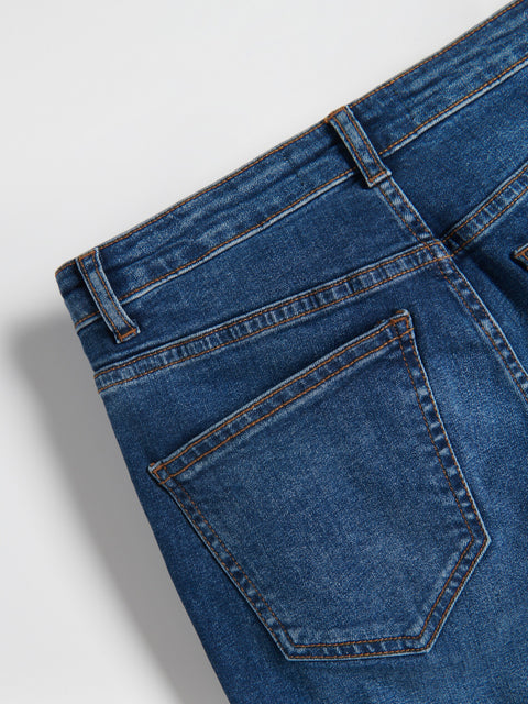 Reserved Women's Dark Blue High-Waist Slim Fit Jeans | Reserved In Lebanon
