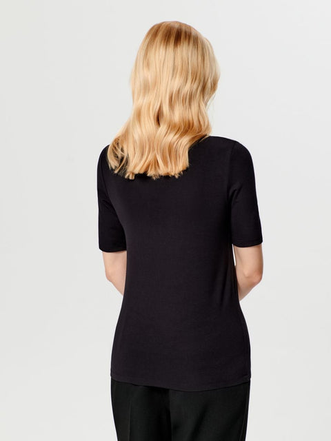Sinsay Women's Black Stand Collar Half Sleeve Blouse | Sinsay In Lebanon