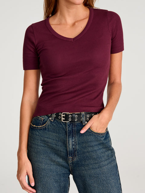 Sinsay Women's Dark Purple Cotton T-shirt | Sinsay in Lebanon