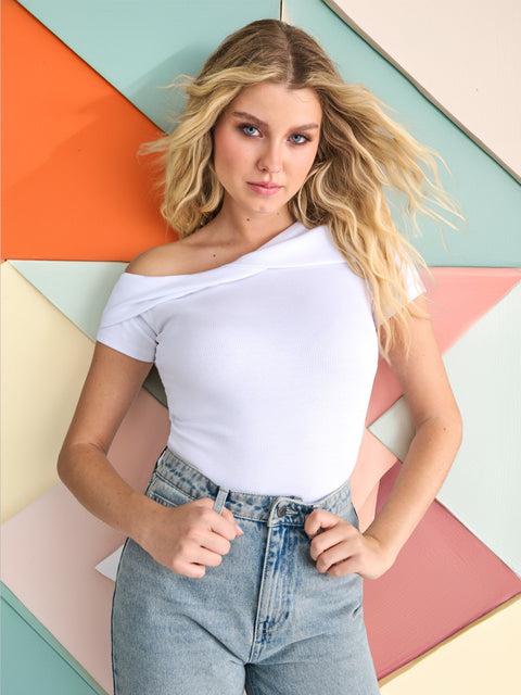 Sinsay Women's White One Shoulder Blouse | Sinsay In Lebanon