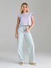Sinsay Women's Lilac T-Shirt With Ruffles | Sinsay In Lebanon