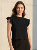 Sinsay Women's Black With a Ruffle T-Shirt | Sinsay In Lebanon
