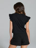 Sinsay Women's Black With a Ruffle T-Shirt | Sinsay In Lebanon