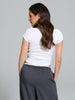 Sinsay Women White Ribbed Cropped T-Shirt | Sinsay in Lebanon