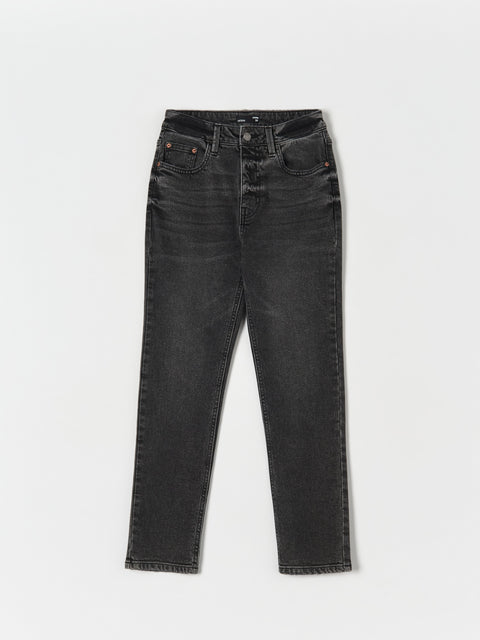Sinsay Women's Washed Black Mid rise straight Jeans | Sinsay in Lebanon