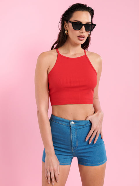 Sinsay Women's Blue High Waist Comfort Denim Short | Sinsay In Lebanon