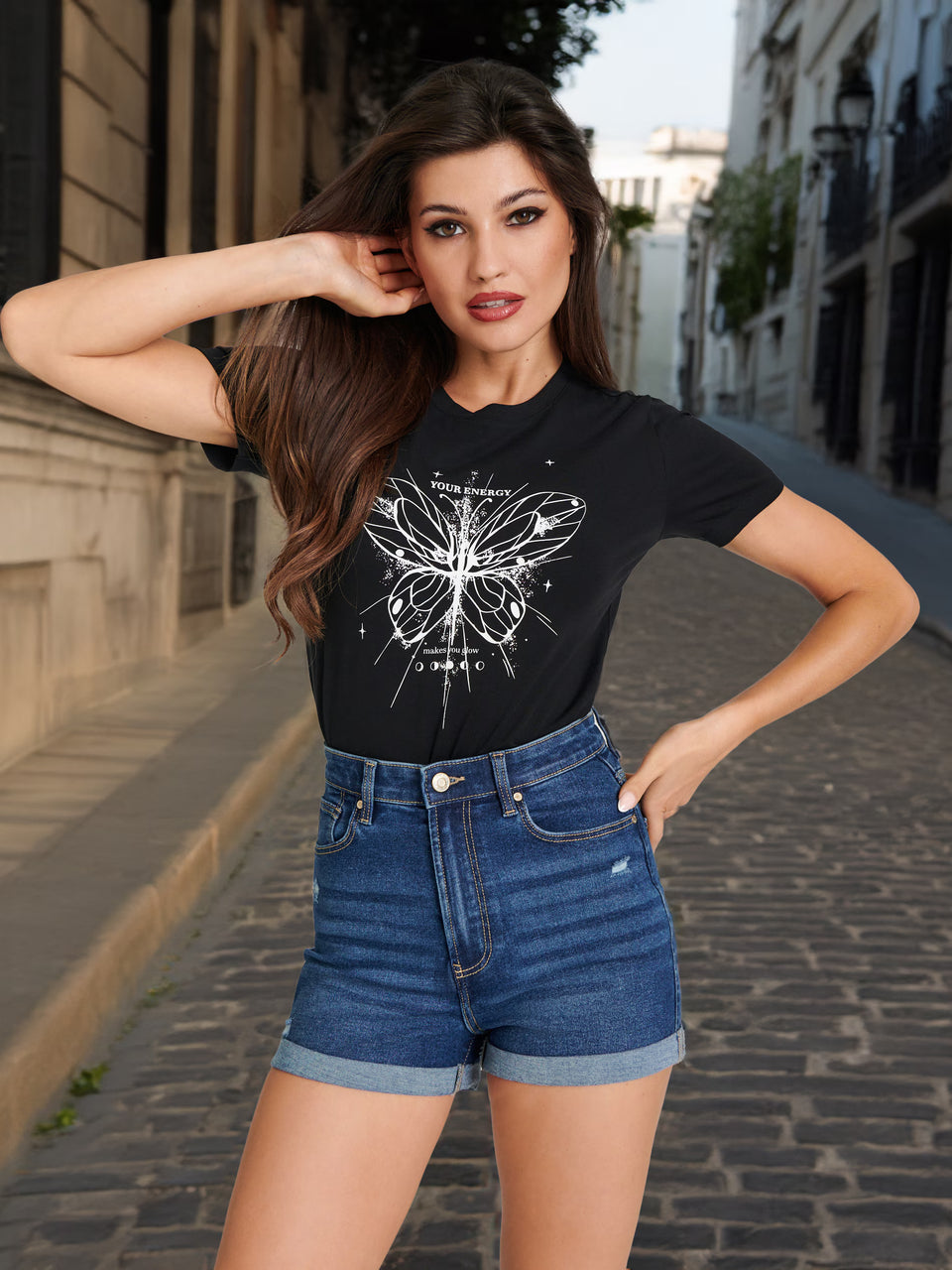 Sinsay Women's Dark Blue Distressed Denim Short | Sinsay In Lebanon