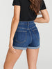 Sinsay Women's Dark Blue Distressed Denim Short | Sinsay In Lebanon