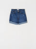 Sinsay Women's Dark Blue Distressed Denim Short | Sinsay In Lebanon