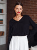 Sinsay women Black v-neck blouse AYA