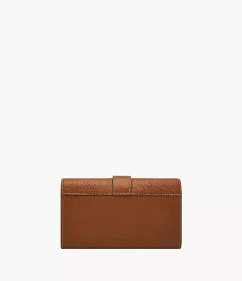 Fossil Women's Brown Harwell Leather Wallet Crossbody Bag | Fossil In Lebanon