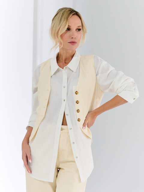 Sinsay Women's Beige Regular Suit Vest|Sinsay In Lebanon