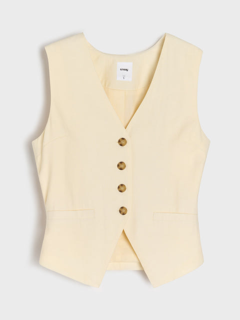 Sinsay Women's Beige Regular Suit Vest|Sinsay In Lebanon