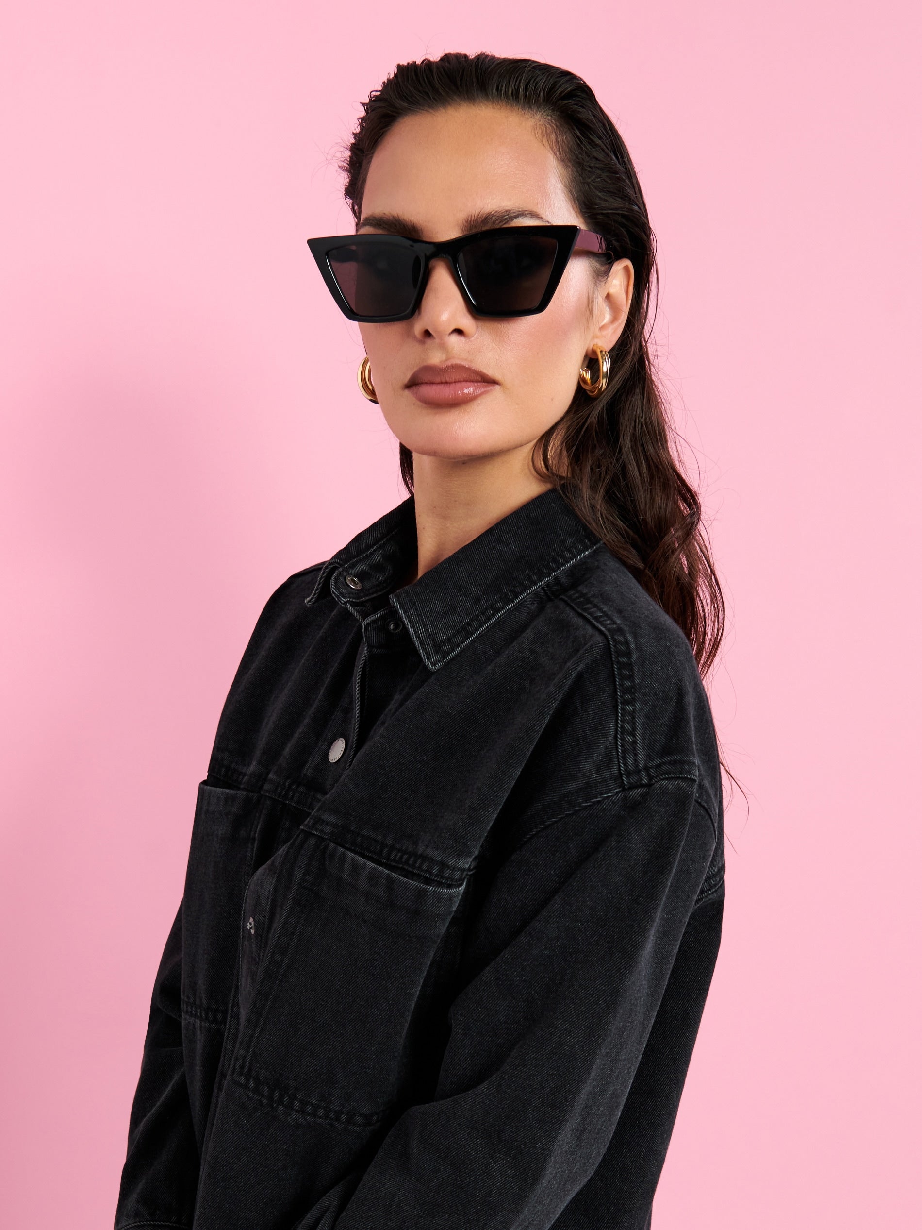 Sinsay Women's Black Denim Shirt | Sinsay In Lebanon