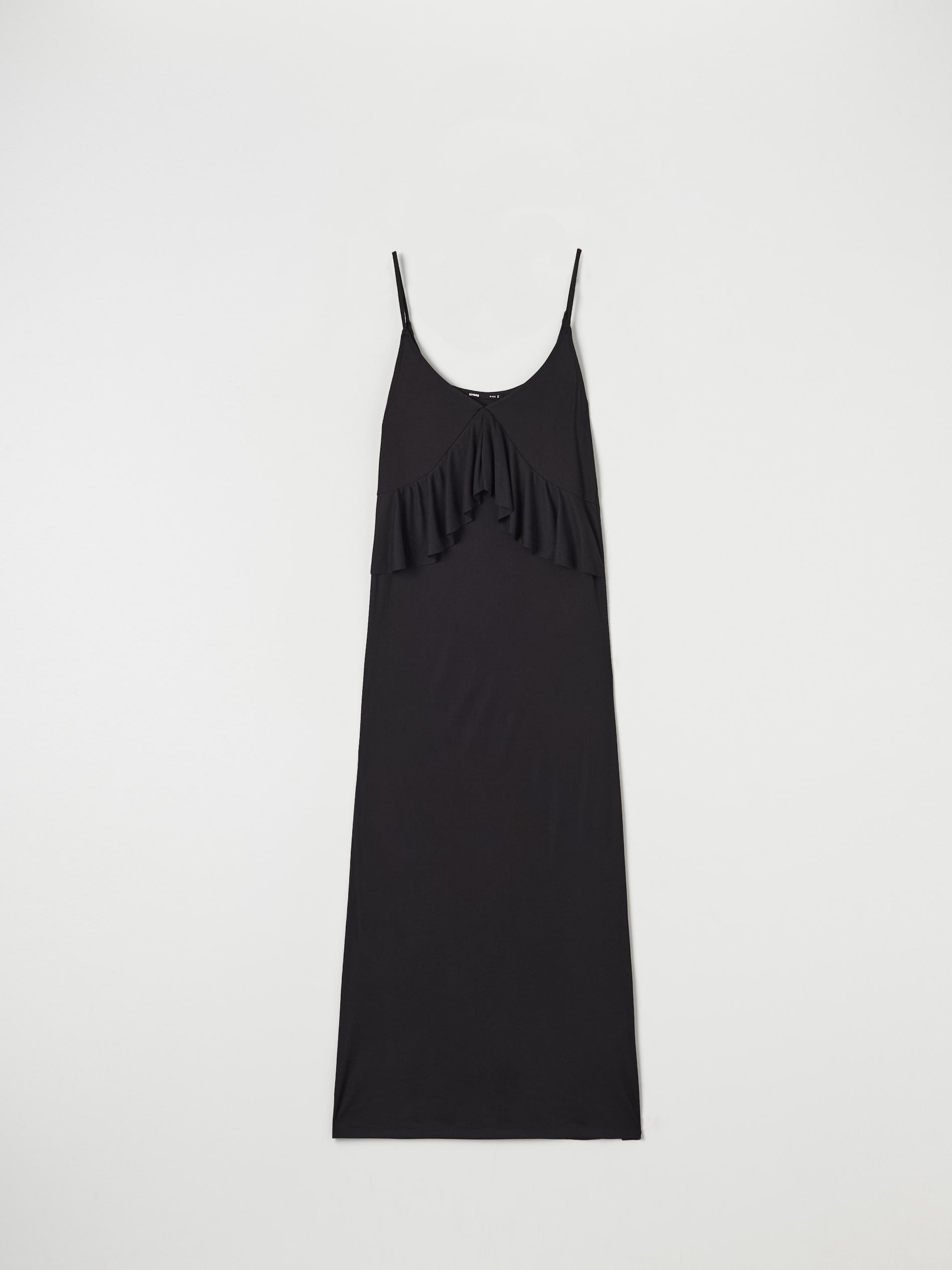 Sinsay Women's Black Midi with straps, ruffles and viscose Dress   |Sinsay  in Lebanon