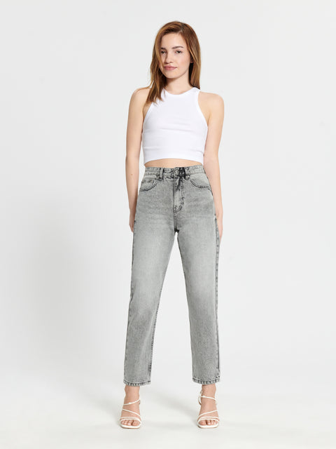 Sinsay  Women's Light Grey  High Waist Mom Jeans   | Sinsay in Lebanon