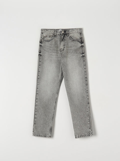 Sinsay  Women's Light Grey  High Waist Mom Jeans   | Sinsay in Lebanon