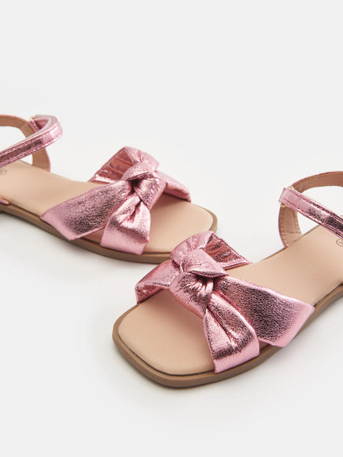 Sinsay Girl's Dusty Rose Bow Detail Sandals | Sinsay In Lebanon