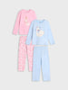 Sinsay Girls Light blue/pink 2 pack pajama top AYA