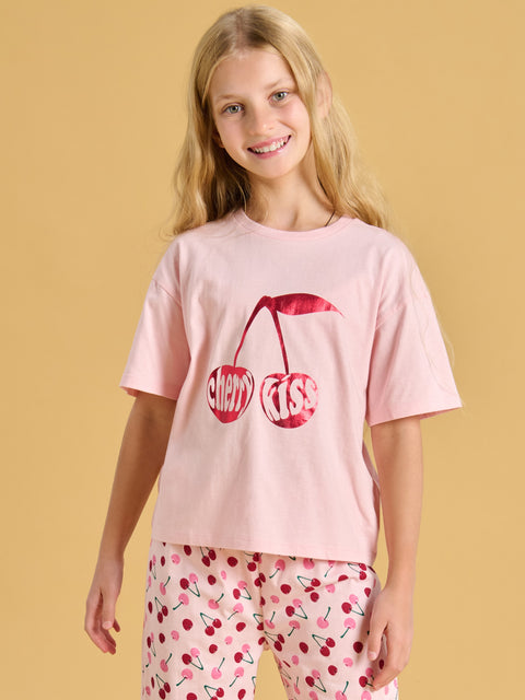 Sinsay Girl's Pastel Pink Two Piece Pajama Set With A Print | Sinsay In Lebanon
