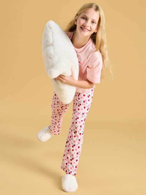 Sinsay Girl's Pastel Pink Two Piece Pajama Set With A Print | Sinsay In Lebanon