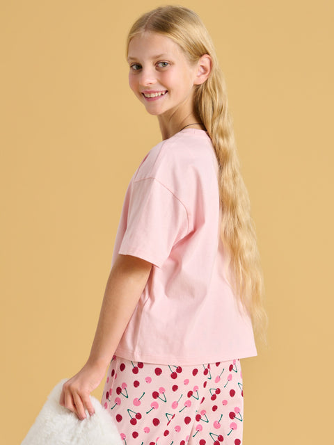 Sinsay Girl's Pastel Pink Two Piece Pajama Set With A Print | Sinsay In Lebanon
