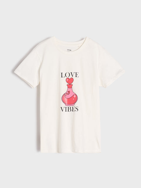 Sinsay Women's White & Pink Printed 2 pcs Pajama Set|Sinsay In Lebanon