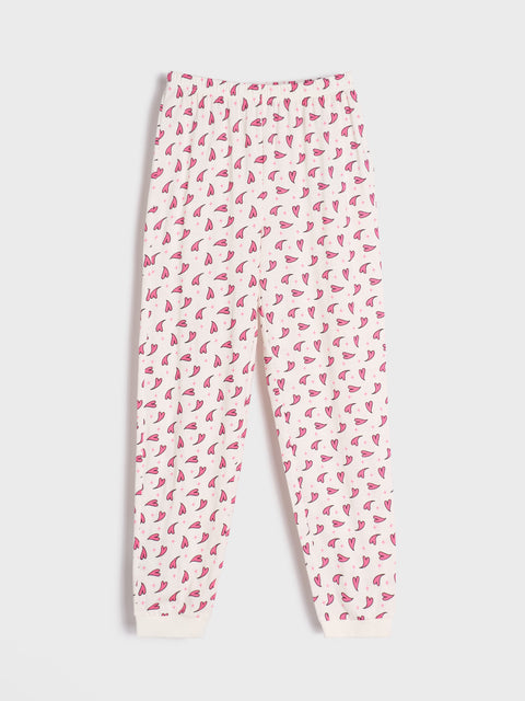 Sinsay Women's White & Pink Printed 2 pcs Pajama Set|Sinsay In Lebanon