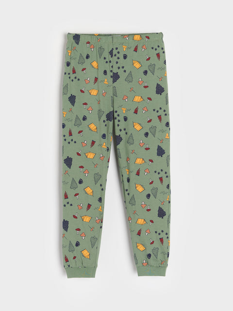 Sinsay Boy's Khaki Green With Graphic Printed  Two-piece Pajama Set   | Sinsay in Lebanon