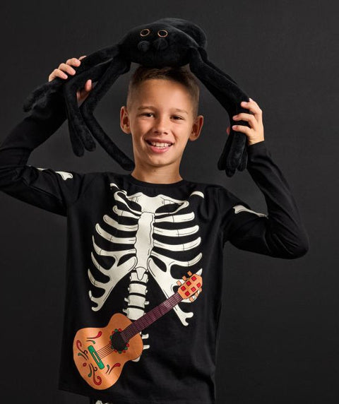 Sinsay Boy's Black & White Halloween Long Sleeve Blouse | Sinsay In Lebanon