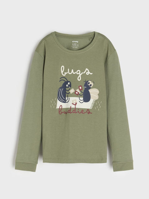 Sinsay Boy's Olive Green & Gray Bugs Printed Pajama Set 2pcs | Sinsay In Lebanon